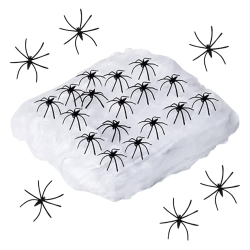 Halloween Deko Outdoor Set,100g Spinnennetz Halloween 30 Spinnen,Für Außen Gruselig Tür Fenster Garten Haus Garage Party Grusel Decoration-Wetterfest Wiederverwendbar Grusel Deko,Dunkel Unheimlich Halloween Deko Outdoor Set,100g Spinnennetz Halloween 30 Spinnen,Für Außen Gruselig Tür Fenster Garten Haus Garage Party Grusel Decoration-Wetterfest Wiederverwendbar Grusel Deko,Dunkel Unheimlich von WANTUSHUI