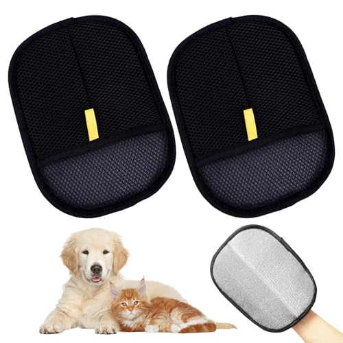 2 Stück Generisch Fell Magnet Handschuh,Fellmagnet Fellwunderbürste,Handschuh Tierhaarentfernung,Pet Handschuhe,Katzehaarentferner Handschuh Katzenhaare,Katzenhandschuh von WANTUSHUI