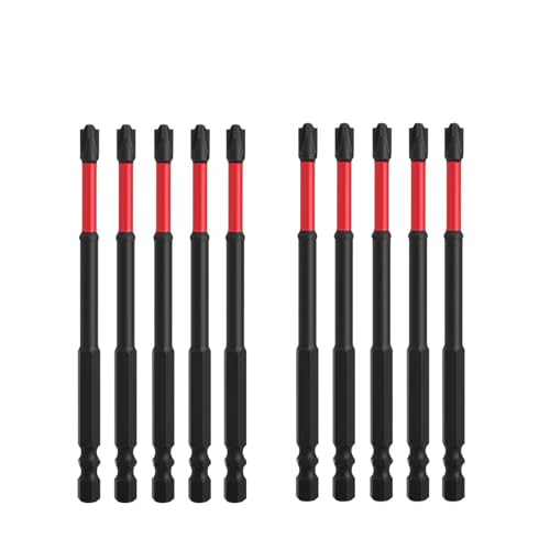 10Pcs FPH2 Impact Screwdriver Bit Set for Electricians, High Magnetic Screwdriver Drill Bit Set, Hex Shank Magnetic Cross Slot Screw Driver Drill Bits (10pcs-110mm) von WANWEN