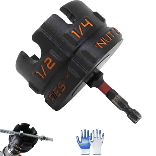 Nut Zipper Drill Attachment for Fast Nut and Bolt Removal, Hex Shank Nut Driver for 1/4", 3/8", and 1/2" Threaded Rods, Nut Drill Bit Socket Wrenches Tool Set for Conduit Racks, Strut Systems von WANWEN