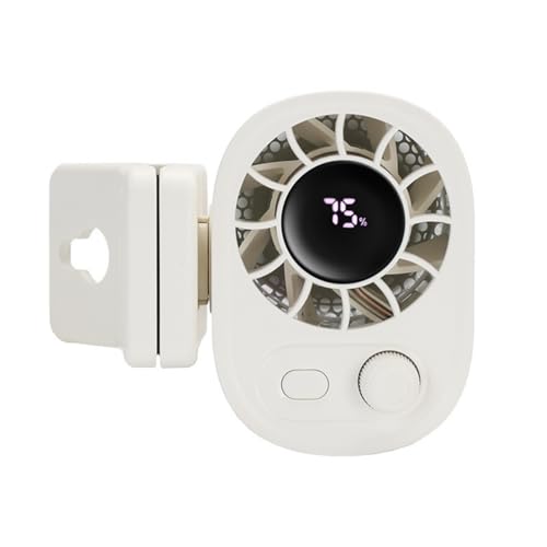 WANWEN Car Clip on Fan with LED Display - 360° Rotation, 100 Speeds Adjustable, USB Rechargeable Personal Cooling Fan, Portable Rechargeable Personal Fans (white) von WANWEN
