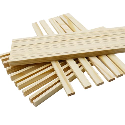 WANYI 20 Stück Holzklötzchen Klötzchen zum Basteln Quadratisch Bastelklötzchen Holz 200x10x5mm Kiefernholz Holzleisten Holzbausteine Bausteine Holz für DIY Handwerk Deko und Modellbau Schnitzen von WANYI