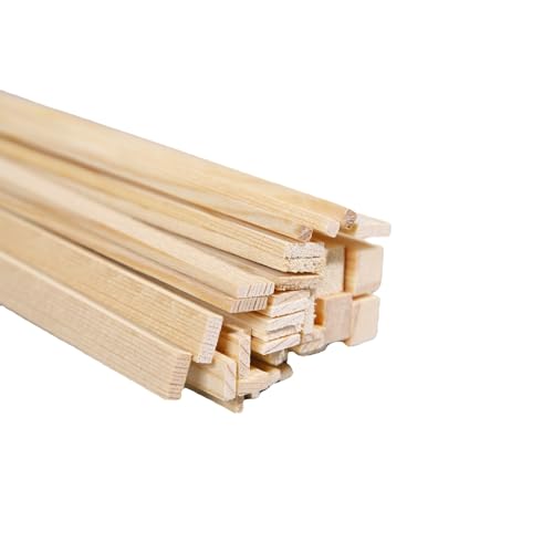 WANYI 20 Stück Holzstäbchen Holzstäbe Quadratisch100x5x5mm Bastelklötzchen aus Kiefernholz Holzleisten zum Basteln für DIY Handwerk Deko und Modellbau Schnitzen von WANYI