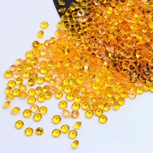 WANYI 2000 Stück Glitzersteine Strasssteine 4.5mm Acryl Diamanten Bunt Edelsteine Kindergeburtstag Streudeko Kristalle Konfetti Diamantene für Hochzeit Tischdeko(Dunkelgold) von WANYI