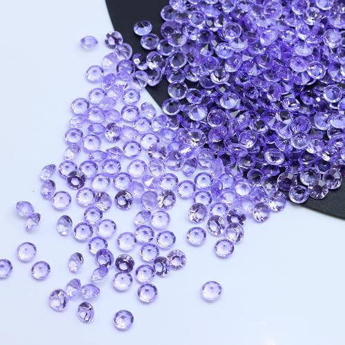 WANYI 2000 Stück Glitzersteine Strasssteine 4.5mm Acryl Diamanten Bunt Edelsteine Kindergeburtstag Streudeko Kristalle Konfetti Diamantene für Hochzeit Tischdeko(Hellviolett) von WANYI