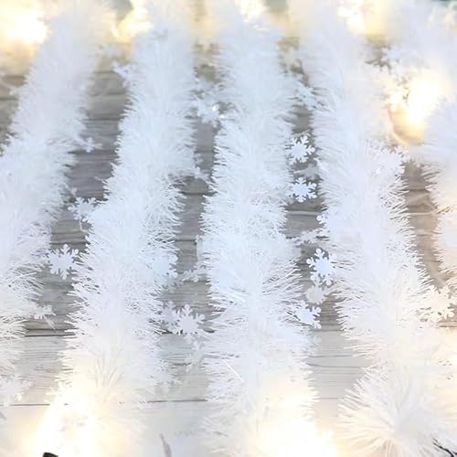 WANYI 2M Weihnachtsgirlande Weiß Schneeflocken Tannengirlande Girlande Weihnachten Outdoor Weihnachtsdeko Künstliche Tannengirlande für Weihnachtsbaum Kamine Treppen Tür WANYI 2M Weihnachtsgirlande Weiß Schneeflocken Tannengirlande Girlande Weihnachten Outdoor Weihnachtsdeko Künstliche Tannengirlande für Weihnachtsbaum Kamine Treppen Tür von WANYI