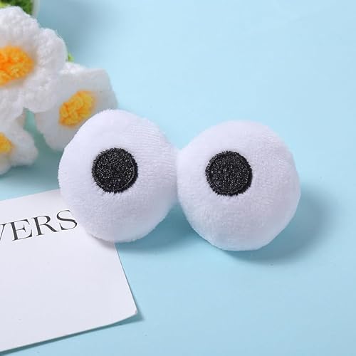 WANYI 30 Paar Plüsch Augen für Häkeltiere, Pompoms mit Augen Wackelaugen Groß 4cm Bommel Puppenaugen Bastelaugen für DIY Puppe Handwerk Nähen(C) von WANYI
