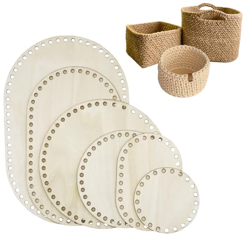 WANYI 6 Stück Holzboden für Häkelkorb, Korbboden zum Häkeln Häkelkorb Holz Basket Base Mit Löchern Rundes/Ovales Korbflechten Set für DIY Handtasche Korb Webbedarf Heimdekoration WANYI 6 Stück Holzboden für Häkelkorb, Korbboden zum Häkeln Häkelkorb Holz Basket Base Mit Löchern Rundes/Ovales Korbflechten Set für DIY Handtasche Korb Webbedarf Heimdekoration von WANYI