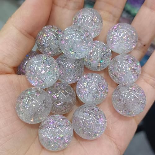 WANYI Glitzer Perlen für Armbänder Selber Machen 100 Stück Bunte Glitzerperlen zum Auffädeln Bastelperlen 10mm Runde Perlenset Schmuckperlen für Armbänder, DIY Kreative Handwerk(12) von WANYI