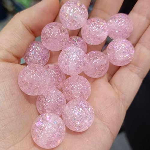 WANYI Glitzer Perlen für Armbänder Selber Machen 100 Stück Bunte Glitzerperlen zum Auffädeln Bastelperlen 10mm Runde Perlenset Schmuckperlen für Armbänder, DIY Kreative Handwerk(19) von WANYI