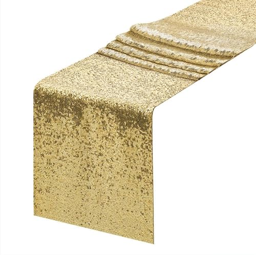 WANYI Pailletten Tischläufer Tischdecke 30 cm x 300cm Tischband Glitter Tischläufer Partydeko Tischdeko für Geburtstage, Festliche Dekoration von WANYI