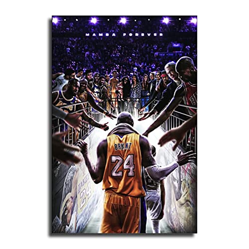 Kobe Poster Bryant Leinwand Wand Kobe Gigi Legendary Basketball Player Inspirational Sports Superstar Leinwand Kunst Poster und Wandkunst Bild Druck Moderne Familie Schlafzimmer Dekor Poster 30 x 45 von WAO