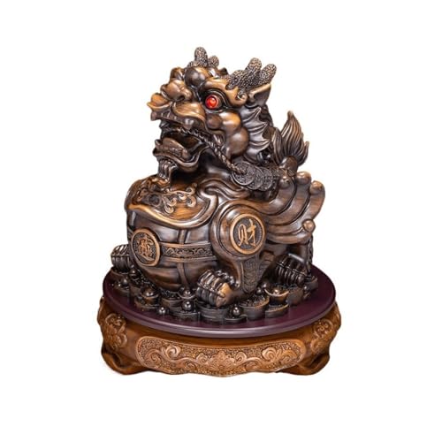 Buddha-Statue Fortune Pixiu Feng Shui Ornamente, Nachahmung von Holzmaserung, chinesisches Wohnzimmer, Weinschrank, Dekorationen, Kunstharz, Kunsthandwerk, Geschenkkollektion Feng Shui Dekoration ( Si von WAOCEO