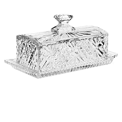 WAOCEO Butterdose Butterdose aus Glas mit Deckel, Lebensmittelbehälter, zarter Butterbehälter Butterbehälter von WAOCEO