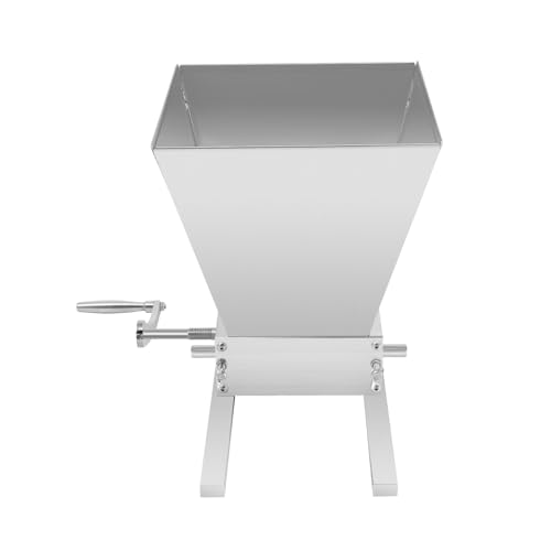 Getreidemühle, 4L Manueller Getreidebrecher/Malzmühle, Getreideschrotmühle, Ausgestattet mit 2 Aluminiumbändern für das Mahlen von Gerste und Weizen von WAPHOERTE