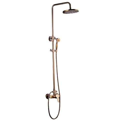 Regendusche Bad Duschkopf Duschset Nostalgie Duscharmatur mit Handbrause und Regenduschkopf ein Badspezifisches Duschsystem für Badezimmer und Umkleideräume von WAPHOERTE