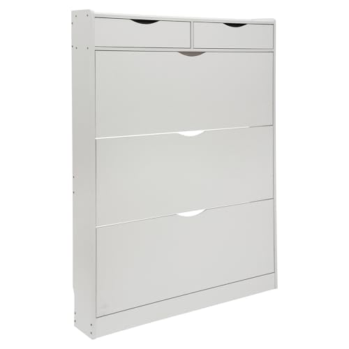 WAPHOERTE Schuhschrank mit 3 Klappen, 2 Schubladen, Schuhregal Schmal Schuhkipper, Tragfähigkeit 30 kg für Wohnzimmer, Diele und Schlafzimmer WAPHOERTE Schuhschrank mit 3 Klappen, 2 Schubladen, Schuhregal Schmal Schuhkipper, Tragfähigkeit 30 kg für Wohnzimmer, Diele und Schlafzimmer von WAPHOERTE