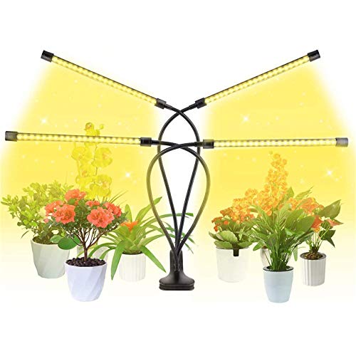 Pflanzenlampe, Licht Vollspektrum-LED-Lampen für Pflanzen mit 80LEDs 4 Köpfe mit 360 Grad flexiblem Schwanenhals, mit Timer 3/6/12H LED-Anbaulampen [Energieklasse A+] von WARDBES