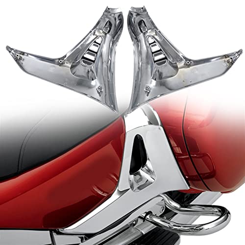 WARFEL Motorrad Dekoration Für H&onda Goldwing GL 1800 GL1800 Chrom Links Rechts Motorradteile Modifiziertes Zubehör 2001 2002 2003 2004 2005 2006 2007 2008 2009 2010 2011 Chrome Triangle Cover von WARFEL