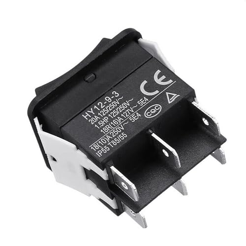 WARFEL Schalter 1 Stück HY12-9-3 6-poliger industrieller elektrischer Rocer-Schalter 125/250 V Druckschalter EIN-Aus-EIN-Netzschalter WARFEL Schalter 1 Stück HY12-9-3 6-poliger industrieller elektrischer Rocer-Schalter 125/250 V Druckschalter EIN-Aus-EIN-Netzschalter von WARFEL