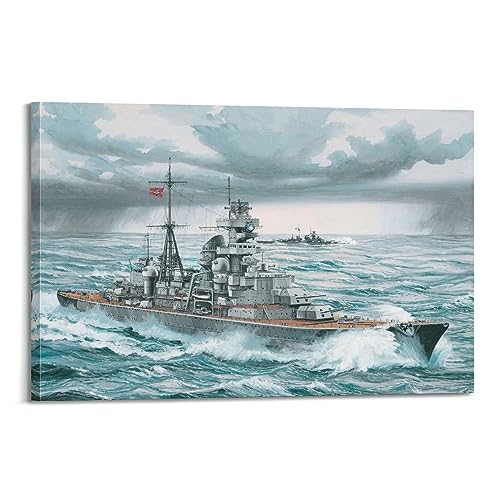 Vintage WWII Schlachtschiff Poster Deutscher Kreuzer Prinz Eugen Kriegsschiff Dekorative Malerei Leinwand Kunst Bild 20 x 30 cm Vintage WWII Schlachtschiff Poster Deutscher Kreuzer Prinz Eugen Kriegsschiff Dekorative Malerei Leinwand Kunst Bild 20 x 30 cm von WARL