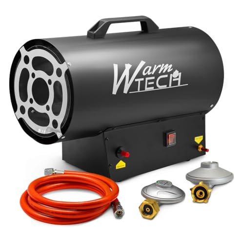 Gas-Heizkanone 30 KW mit Schlauch und Druckminderer von WARM TECH