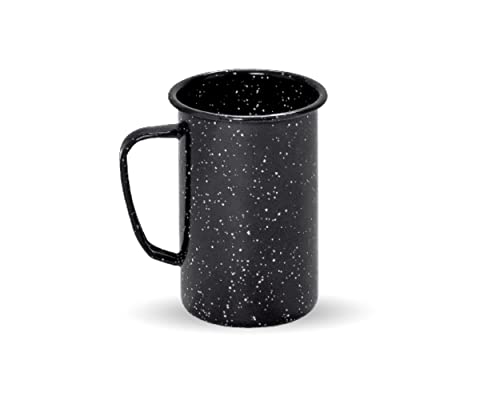 CINSA-315634 Große Tasse aus emailliertem Stahl, Durchmesser 8 cm, 320 ml, Schwarz von WARMCOOK