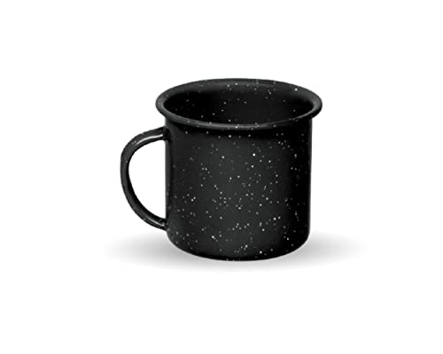 CINSA-315643 Tasse, Stahl, emailliert, Durchmesser 8 cm, 360 ml, Schwarz von WARMCOOK