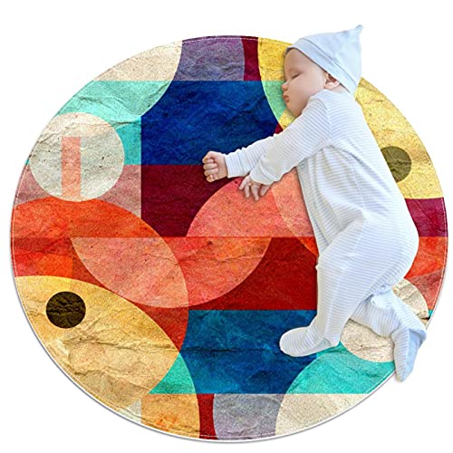 WARMFM Bunte Kreise Muster Kreisförmige Bodenteppiche Rutschfester Moderner Teppich Runder Teppich 31.5x31.5IN WARMFM Bunte Kreise Muster Kreisförmige Bodenteppiche Rutschfester Moderner Teppich Runder Teppich 31.5x31.5IN von WARMFM