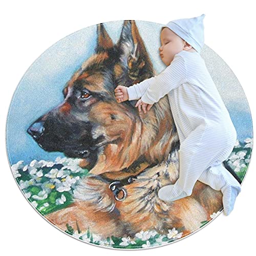 WARMFM Deutscher Schäferhund Sofa Teppiche Bodenmatte Runder Teppich für den Kücheneingang 27,6x27.6IN WARMFM Deutscher Schäferhund Sofa Teppiche Bodenmatte Runder Teppich für den Kücheneingang 27,6x27.6IN von WARMFM
