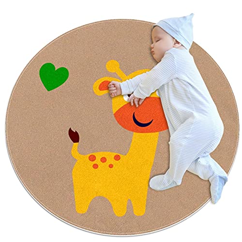 WARMFM Süße Giraffe Kinder Spielplatz Teppich Runder Teppich für Kinder Mädchen Jungen Haustiere 80x80cm WARMFM Süße Giraffe Kinder Spielplatz Teppich Runder Teppich für Kinder Mädchen Jungen Haustiere 80x80cm von WARMFM