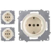 3x Schuko-Steckdosen Set - beige von WARMON