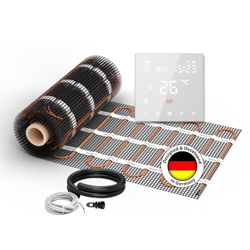 Elektrische Fußbodenheizung für Fliesen: Heizmatte WARMON CLASSIC 150 W/m² inkl. Smart WiFi Thermostat TS 300-Serie, Thermostat:TS 300 WiFi Weiß, Mattengröße:7 m² Elektrische Fußbodenheizung für Fliesen: Heizmatte WARMON CLASSIC 150 W/m² inkl. Smart WiFi Thermostat TS 300-Serie, Thermostat:TS 300 WiFi Weiß, Mattengröße:7 m² von WARMON