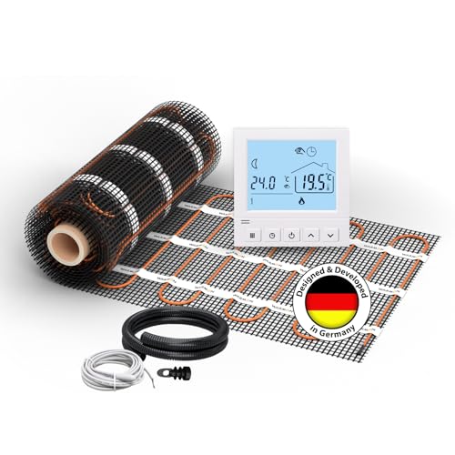 Elektrische Fußbodenheizung für Fliesen: Heizmatte WARMON CLASSIC 150 W/m² inkl. digital Thermostat TS 50 weiß, Mattengröße:2,5 m² Elektrische Fußbodenheizung für Fliesen: Heizmatte WARMON CLASSIC 150 W/m² inkl. digital Thermostat TS 50 weiß, Mattengröße:2,5 m² von WARMON