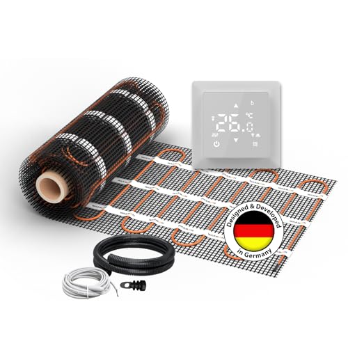 Elektrische Fußbodenheizung für Fliesen: Zweiader-Heizmatte WARMON ULTRA 200 W/m² inkl. Thermostat mit Bodensensor, Thermostat:, Mattengröße:8 m² Elektrische Fußbodenheizung für Fliesen: Zweiader-Heizmatte WARMON ULTRA 200 W/m² inkl. Thermostat mit Bodensensor, Thermostat:, Mattengröße:8 m² von WARMON