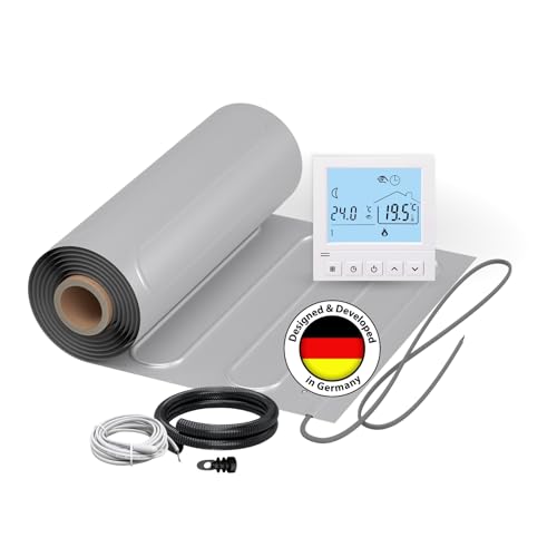 Elektrische Fußbodenheizung für Laminat: Zweiader-ALU-Heizmatte WARMON ALU 150 W/m² für schwimmende Bodenbelag inkl. Thermostat, Thermostat:, Mattengröße:4 m² Elektrische Fußbodenheizung für Laminat: Zweiader-ALU-Heizmatte WARMON ALU 150 W/m² für schwimmende Bodenbelag inkl. Thermostat, Thermostat:, Mattengröße:4 m² von WARMON