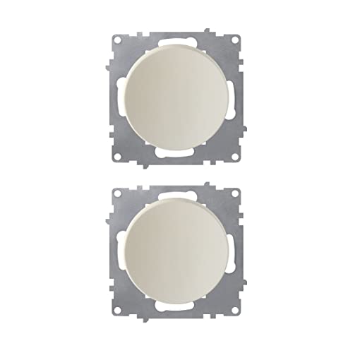 OneKeyElectro Set: 2х Ein-Aus-Lichtschalter Set, Lichtschalter Unterputz, matt-Antifingerprint, Schutzart IP20, 230V/16A, ohne Rahmen - beige von WARMON