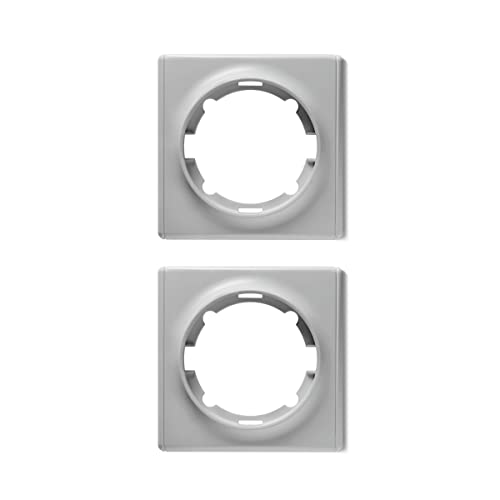 OneKeyElectro Set: 2х Florence Abdeckrahmen Set, Abdeckrahmen für Lichtschalter oder Steckdose 1fach, Unterputz, matt- antifingerprint, Schutzart IP20 - grau von WARMON