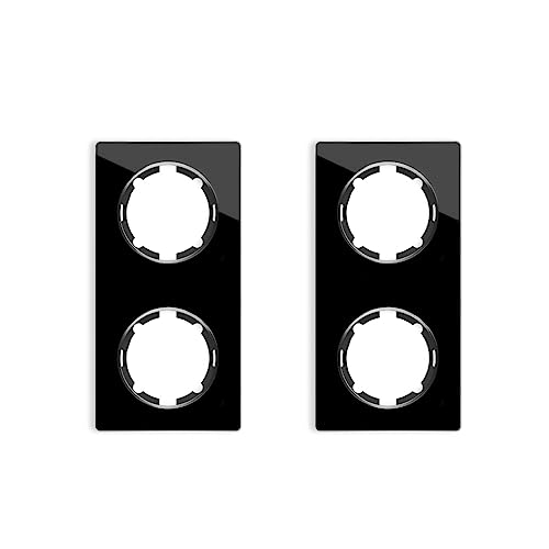 OneKeyElectro Set: 2х Garda Glas- Abdeckrahmen Set, Abdeckrahmen (2fach, senkrecht) für Lichtschalter oder Steckdose, Unterputz, matt- antifingerprint - schwarz von WARMON