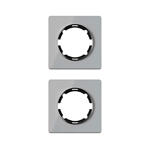 OneKeyElectro Set: 2х Garda Glas- Abdeckrahmen Set, Abdeckrahmen für Lichtschalter oder Steckdose 1fach, Unterputz, Schutzart IP20 - grau von WARMON