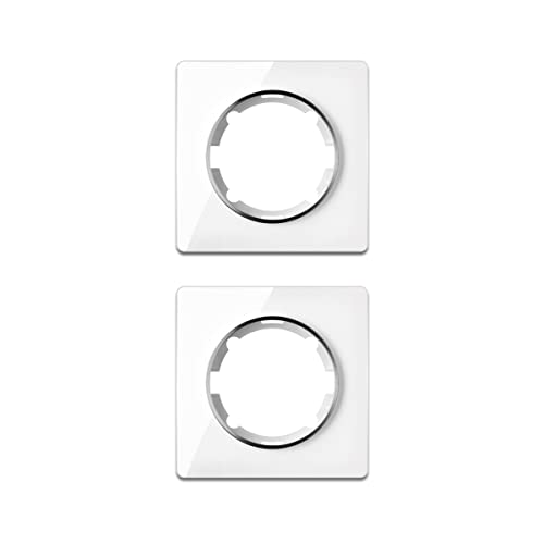 OneKeyElectro Set: 2х Garda Glas- Abdeckrahmen Set, Abdeckrahmen für Lichtschalter oder Steckdose 1fach, Unterputz, Schutzart IP20 - weiß von WARMON
