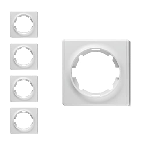 OneKeyElectro Set: 5x Florence Abdeckrahmen Set, Abdeckrahmen für Lichtschalter oder Steckdose 1fach, Unterputz, matt- antifingerprint, Schutzart IP20 - weiß von WARMON