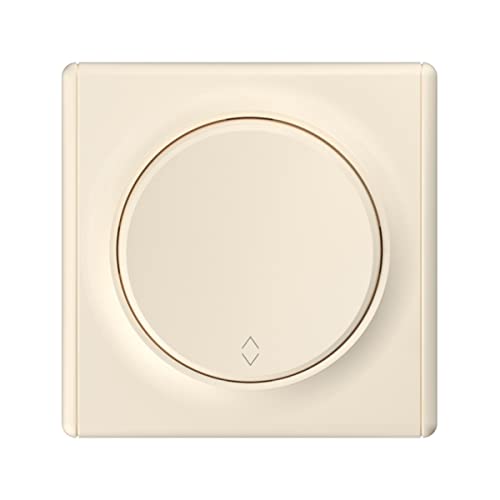 OneKeyElectro Set: Wechselschalter 1fach mit Florence Abdeckrahme, Steuerung ein Licht von zwei Orten, Lichtschalter rund, Unterputz, Schutzart IP20, 230V/16A - beige von WARMON