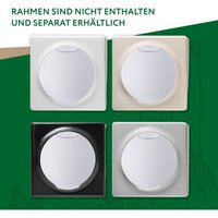 Schuko-Steckdose mit Deckel und Erdung, 230V/16A, Schraubklemmen, ohne Rahmen, weiß von WARMON