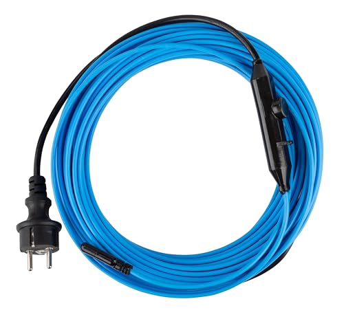 WARMON Frostschutz-Heizkabel, Rohrbegleitheizung ETM PRO mit Bimetall-Thermostat und Schuko-Stecker, Festwiderstandsheizkabel mit UV-beständigen Polyolefin-Außenmantel - 8 m von WARMON