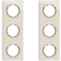 Warmon - 2 Garda Glas- Abdeckrahmen Set: Abdeckrahmen 3fach, senkrecht - beige von WARMON