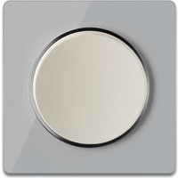 Warmon - Lichtschalter beige mit Glass-Abdeckrahmen grau von WARMON