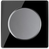 Warmon - Lichtschalter grau mit Glass-Abdeckrahmen schwarz von WARMON