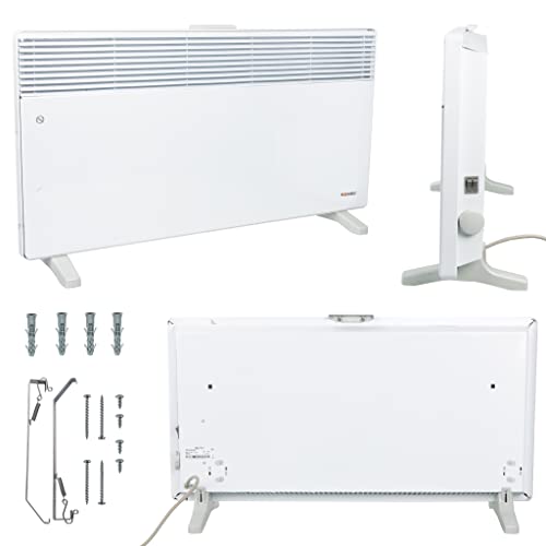 WARMTEC EWX Wandkonvektor 2500 W für ca. 25 m2 | Elektrische Heizung | Heizlüfter für Büro Badezimmer Camping | Elektroheizung für Bad | Heizgerät Einstellbare Temperatur 890x450x80 mm von WARMTEC