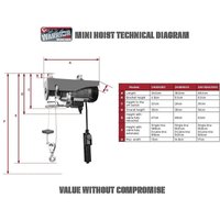 Profi Hebezug Warrior 500/990 kg 230 V 18m Seil Seilzug Seilwinde Hebezeug Kran mit Funkfernbedienung von WARRIOR WINCHES